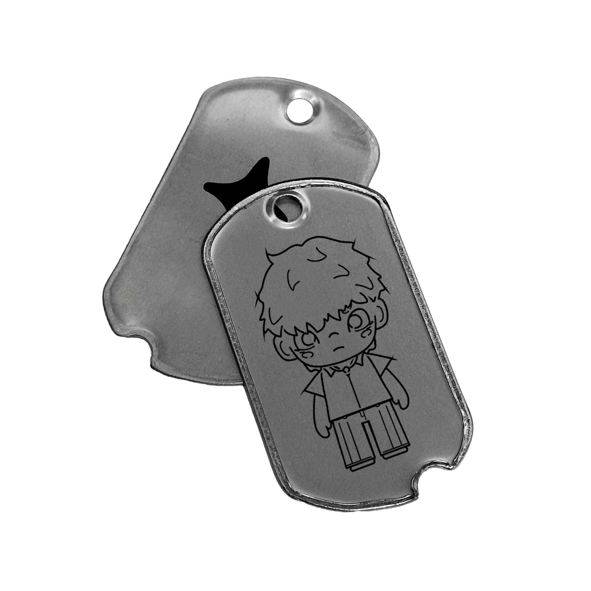 Custom engraved stainless steel dog tag