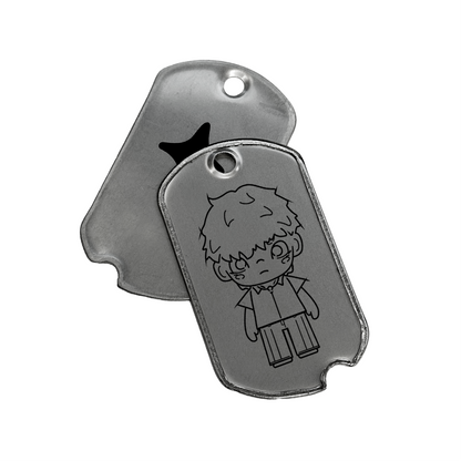Custom engraved stainless steel dog tag