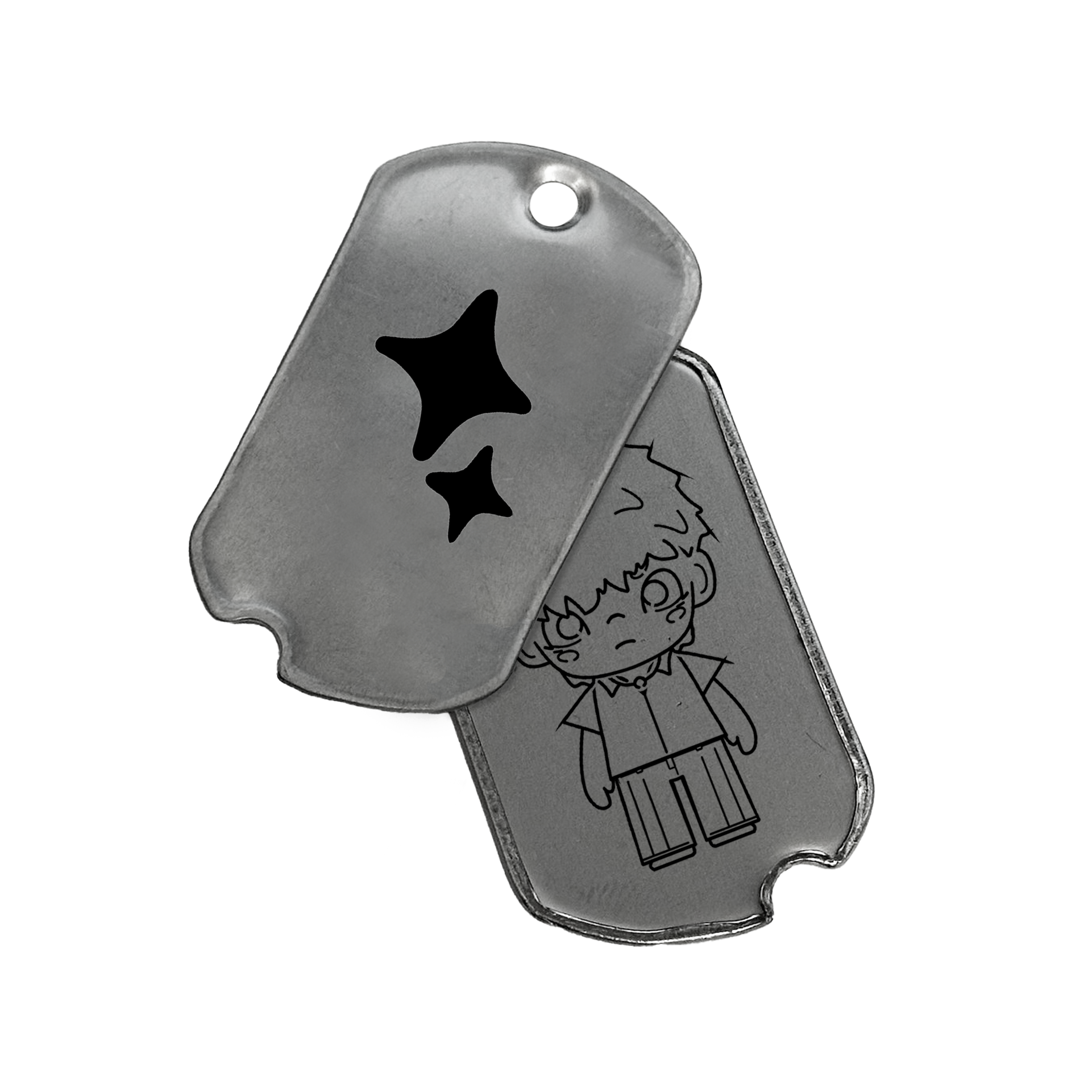  Military-style stainless steel dog tag necklace