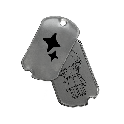  Military-style stainless steel dog tag necklace